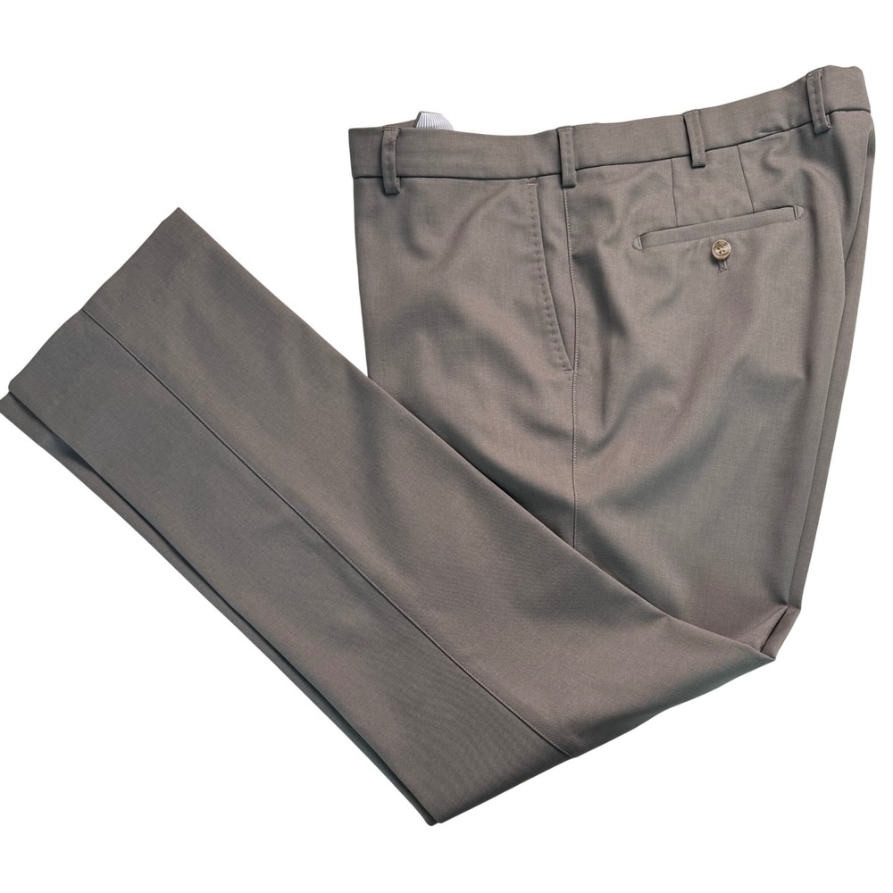Peter Millar Mens Gray Flat‎ Front Dress Pants Trousers 38x32